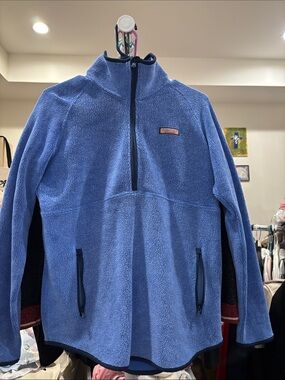 Vineyard Vines Light Blue Quarter-Zip Fleece Pullover